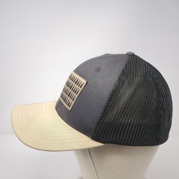 American Flag Fitted Trucker Hat Gray XL Adjustable Mesh Back 6 Panel Columbia - Picture 3 of 9